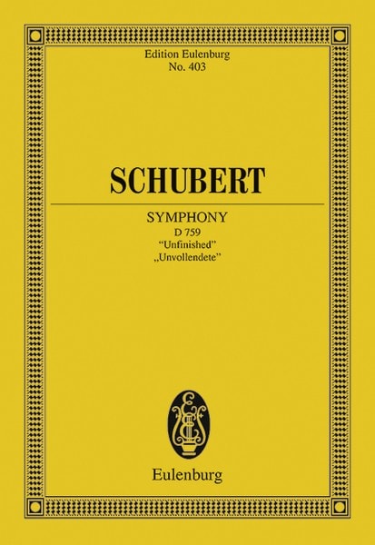 Schubert: Symphony No. 8 B minor D 759 (Study Score) published by Eulenburg